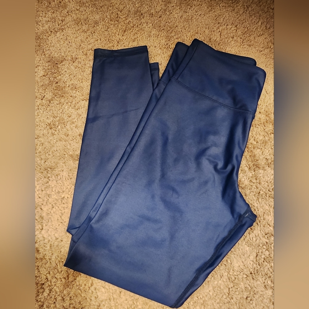 Zyia Stylish Shiny Blue And Red Leggings